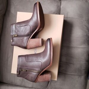 Lucky Brand Leather Booties Java Brown